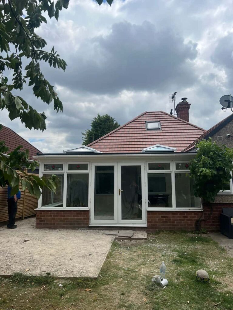 This is a photo of a hipped roof on a bungalow that has just had roof repairs carried out. Works carried out by Alfreton Roofing Repairs